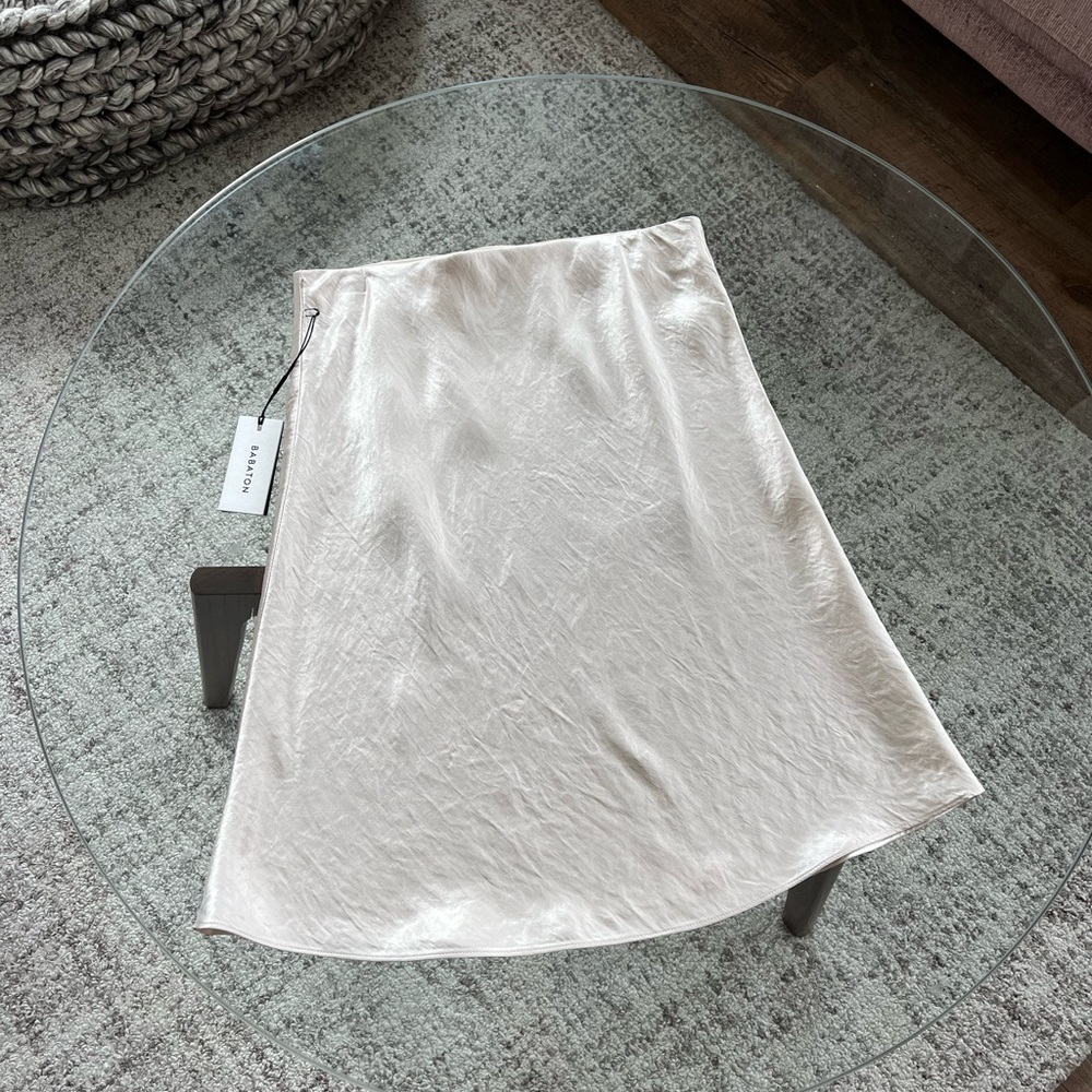 Aritzia Babaton Slip Mini Skirt in Denude Feminine Satin - Picture 5 of 9